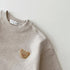 Spring and autumn newborn baby cotton bear round neck sweater sports suit